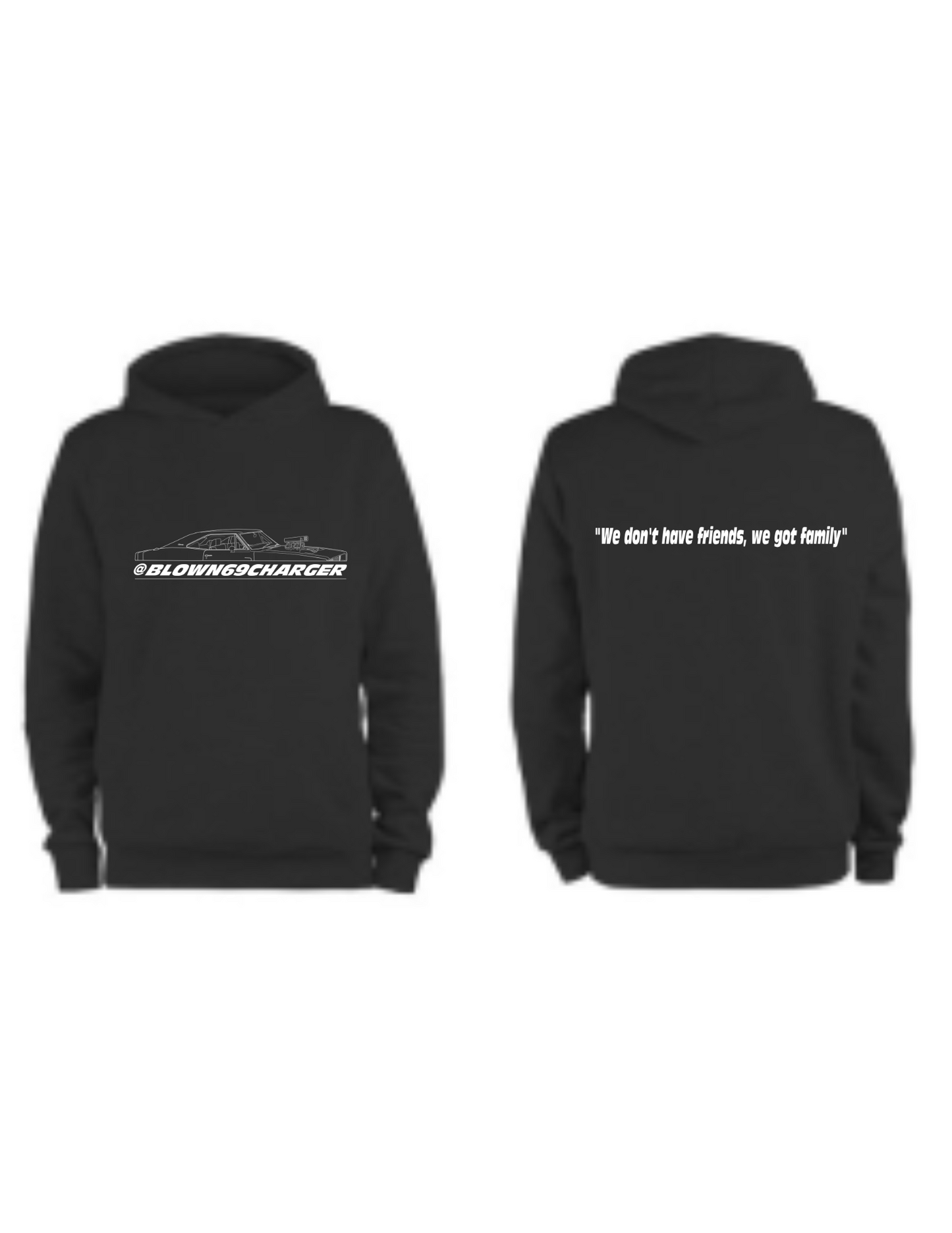 Blown 69 Charger Sketch Unisex Hoodie (Black)