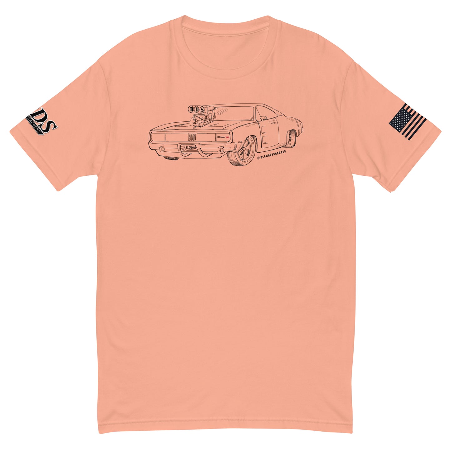 Blown 69 Charger Sketch Short Sleeve T-shirt (White)