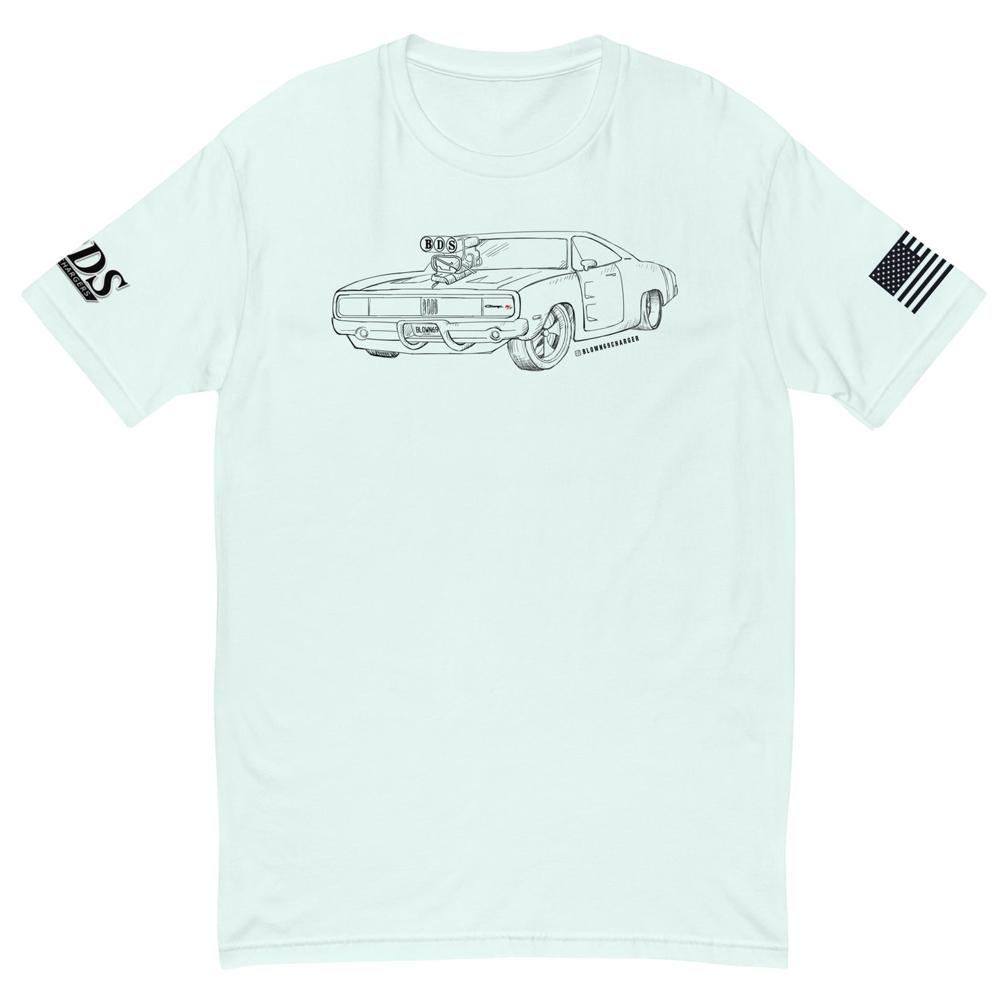 Blown 69 Charger Sketch Short Sleeve T-shirt (White)