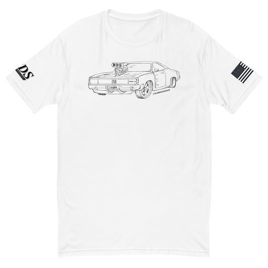 Blown 69 Charger Sketch Short Sleeve T-shirt (White)